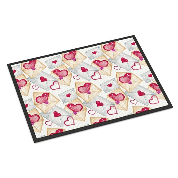 Carolines Treasures Watercolor Love Letters Indoor or Outdoor Mat, 24 x 36 in. BB7569JMAT - main